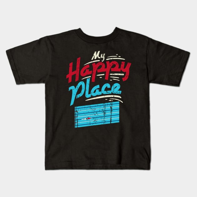 My Happy Place Swimming Pool - Swim Team Swimmer Gift Kids T-Shirt by biNutz